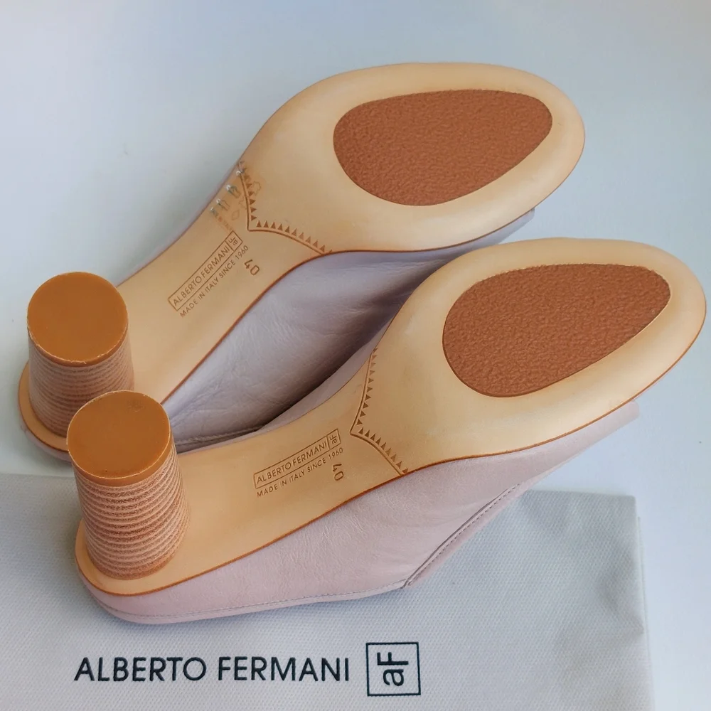 Alberto Fermani dove grey leather mules, EU40, NWT - Picture 6 of 10